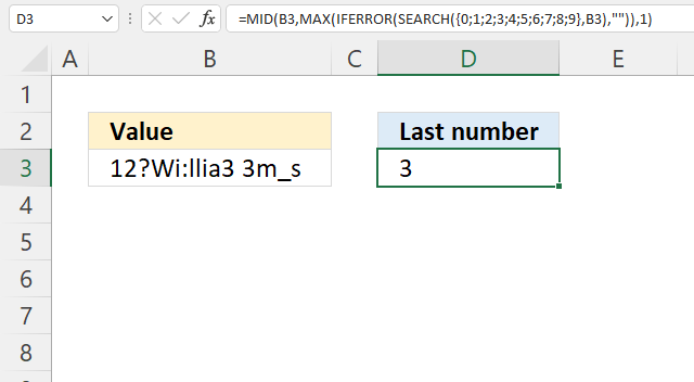 Extract last number in a cell value