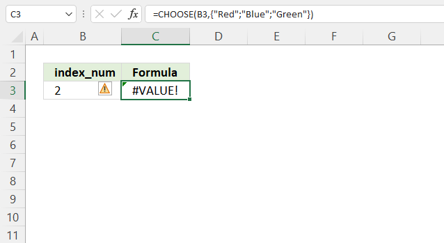 How to use the CHOOSE fucntion arrays