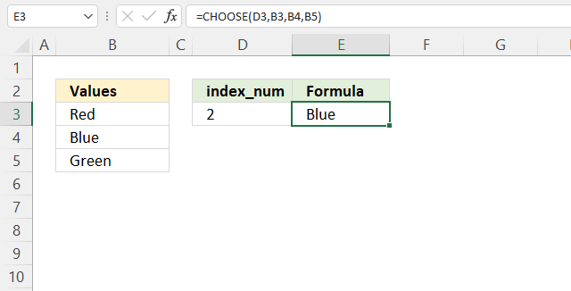 How to use the CHOOSE fucntion1