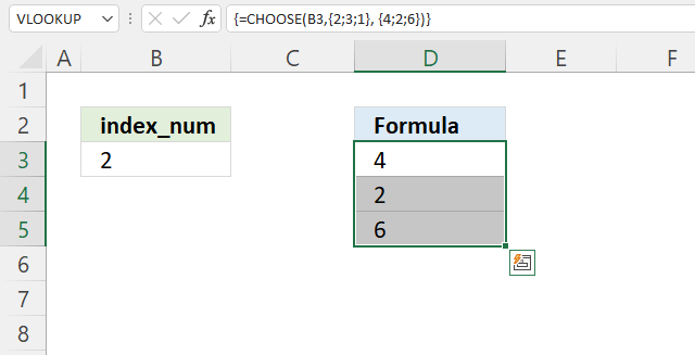 How to use the CHOOSE function array