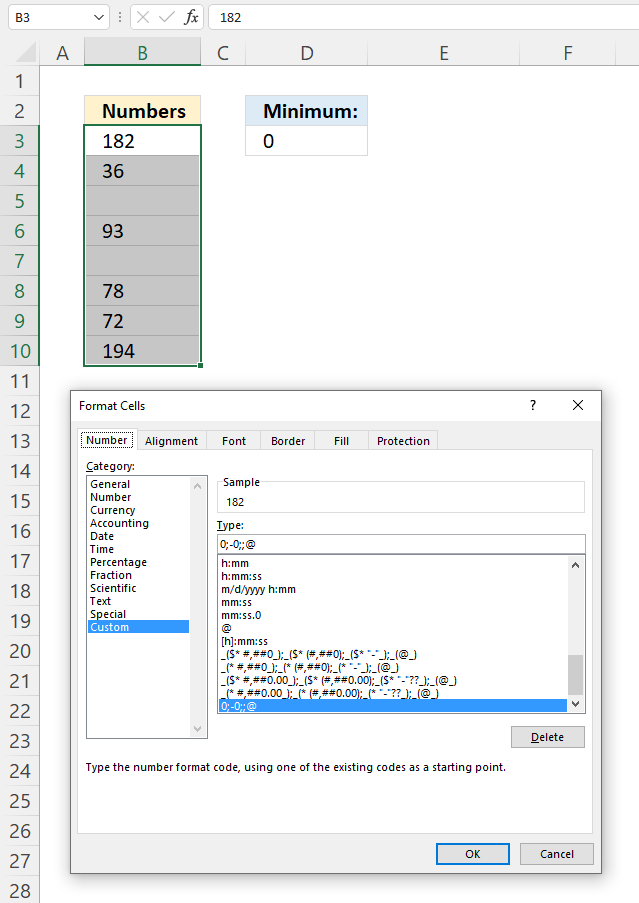 How to use the MIN function returns zero1