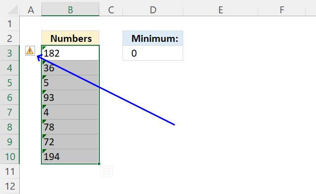 How to use the MIN function stored as text2