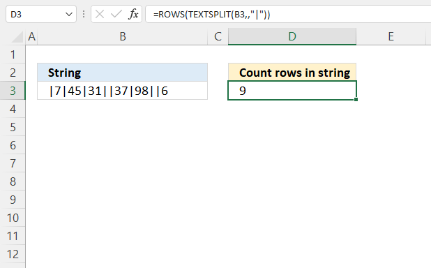 How to use the ROWS function textsplit