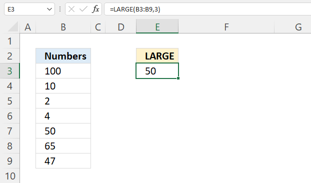 LARGE function example