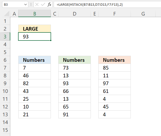 LARGE function multiple source ranges