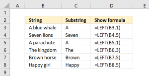 How to use the LEFT function