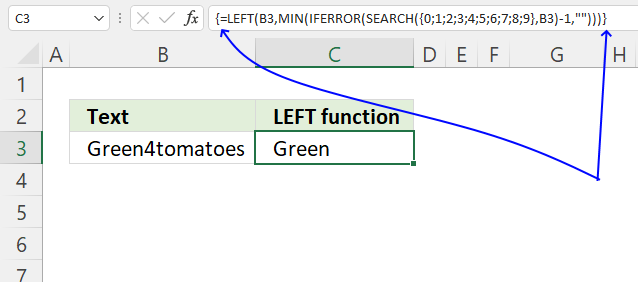 LEFT function for numbers array formula