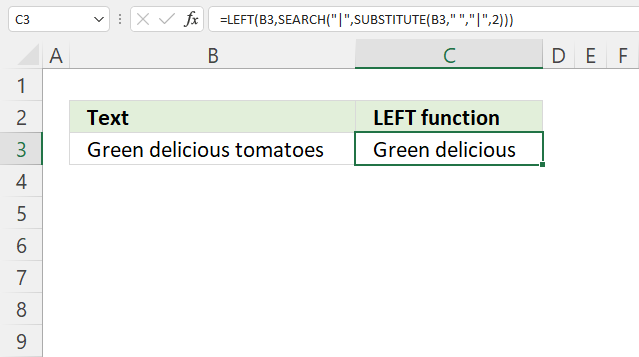 LEFT function until second space