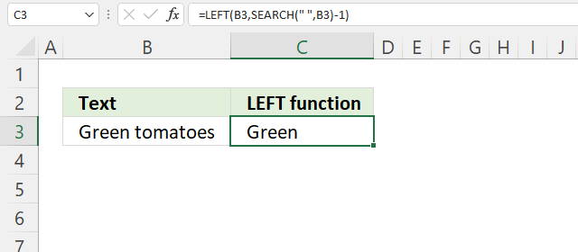 LEFT function until space