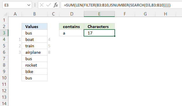 LEN function condition 2