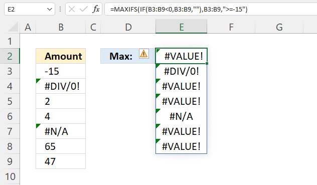 MAXIFS function use other functions