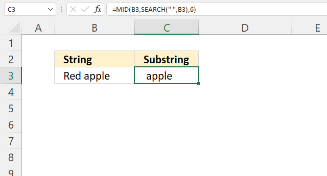 MID function with SEARCH function