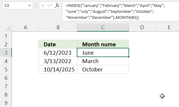 <span class='notranslate'>MONTH</span> function show month name