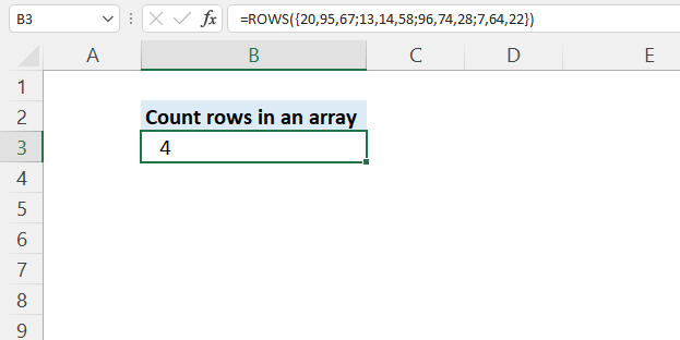 ROWS function count rows in an array