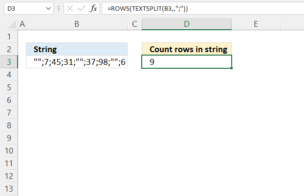 ROWS function string