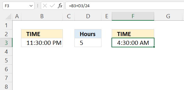 TIME function add hours