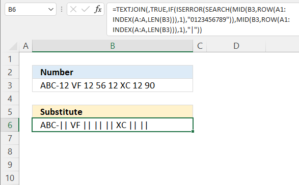 substitute digits with a given character