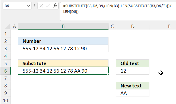 substitute function from the right