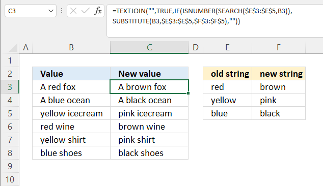 substitute function multiple values 1 1