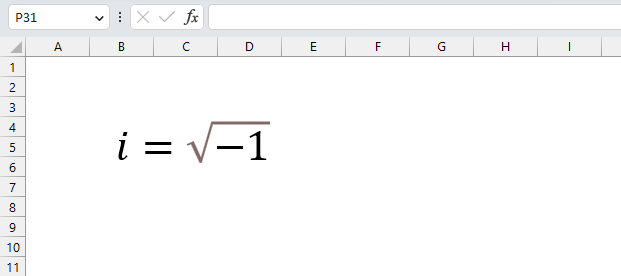 COMPLEX function i equals