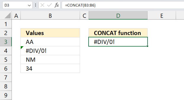 CONCAT function not working