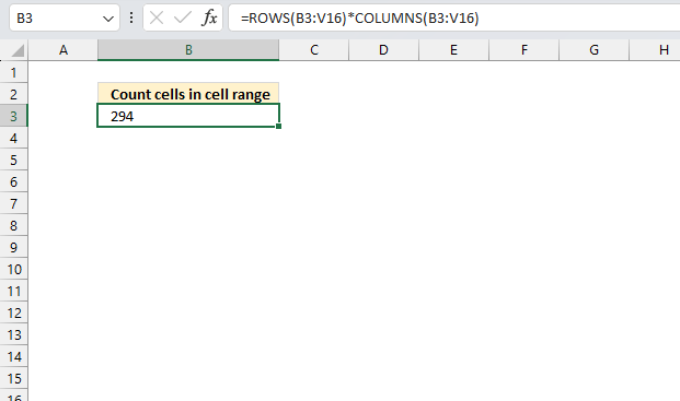 Count cells in cell range