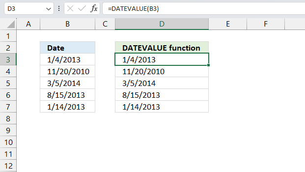 DATEDIF function example