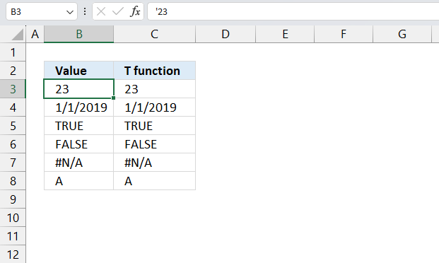T function not working1
