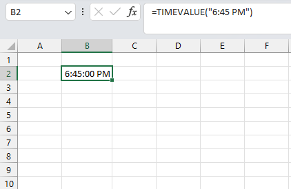 show the decimal value as an Excel time value1