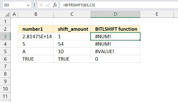 BITRSHIFT function not working