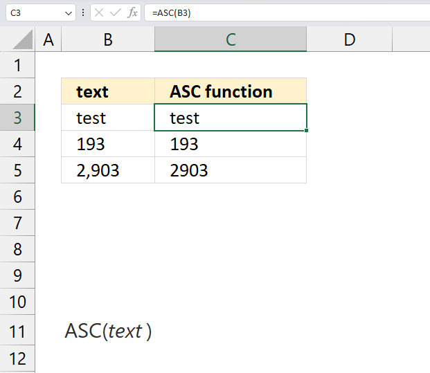 How to use the ASC function2