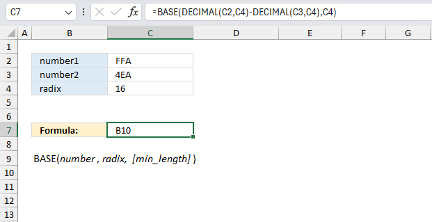 How to use the BASE function ex4