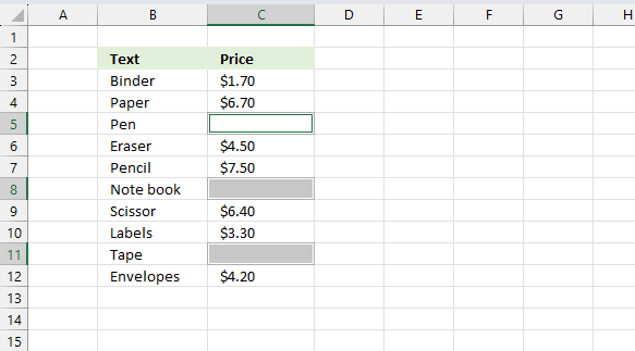 NA function fill emptry cells2