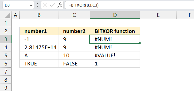 bitxor function not working