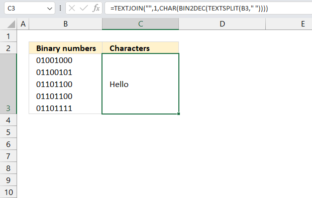 convert binary to text ANSI