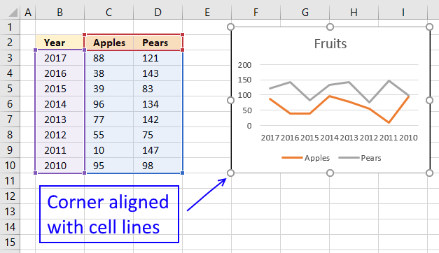 snap to grid excel 2013