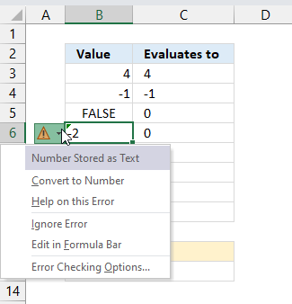 MINA function convert text to number