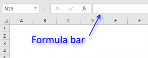formula bar Excel 2016