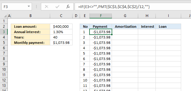 PMT function Loan calculator3