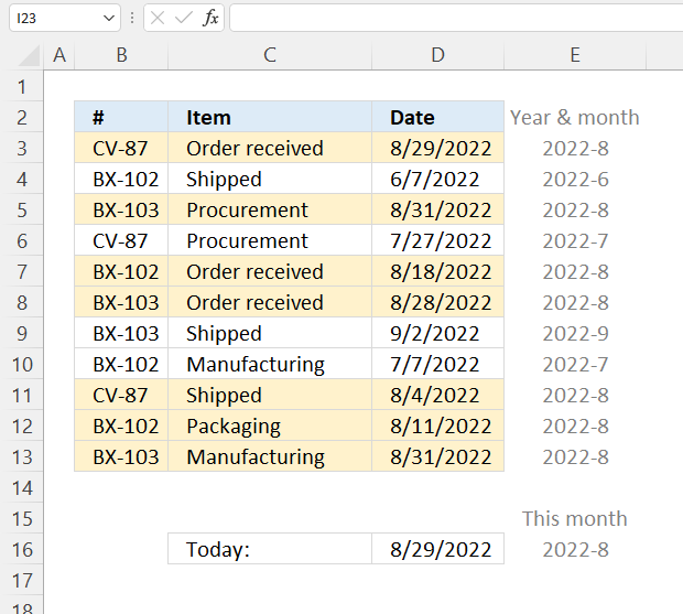 Highlight rows if date is in this month