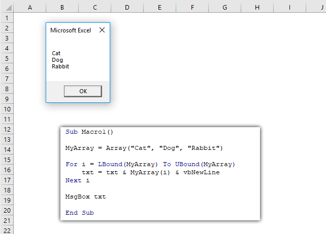 vba assign array value to variable