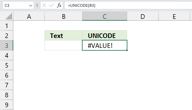 UNICODE function not working