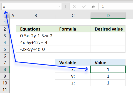 Solve linear equations name bar