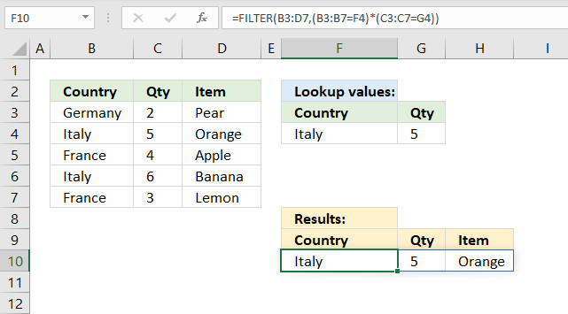 Filter function condition per col