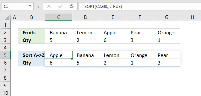 sort function sort by columns