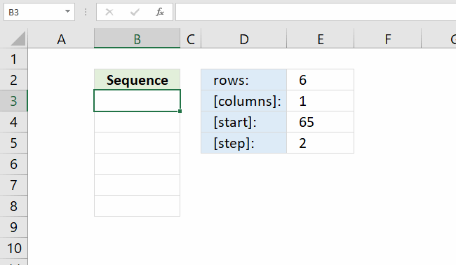 SEQUENCE function spilled array formula