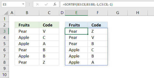 sortby function sort Z to A