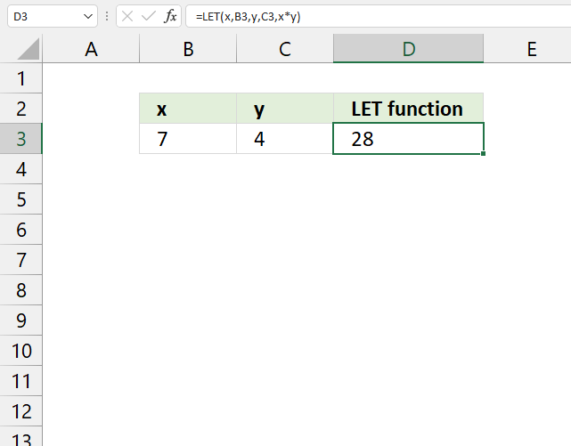 How to use the LET function