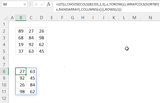 CHOOSECOLS function in random order 1