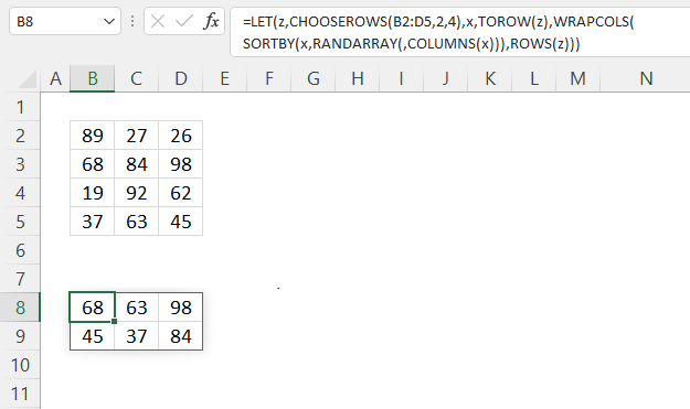 CHOOSEROWS function values in random order 1